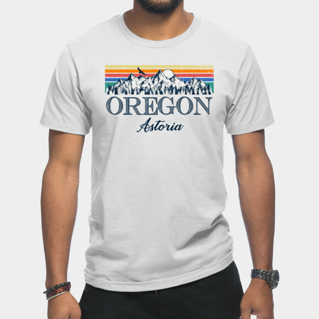 Discover Astoria Oregon Retro Vintage Aesthetic - Astoria Oregon - T-Shirt