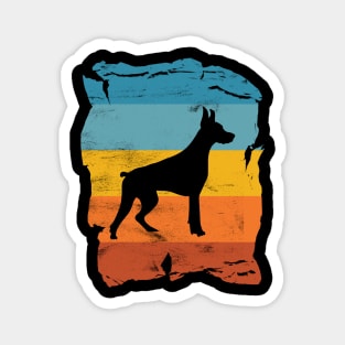 Dobermann Pinscher Distressed Vintage Retro Silhouette Magnet