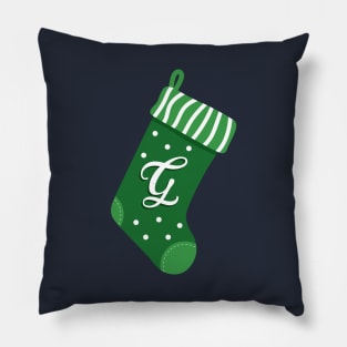 Christmas Stocking with Letter G Pillow