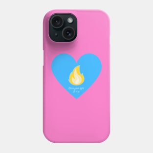 Fire Heart - Blue and Yellow Phone Case