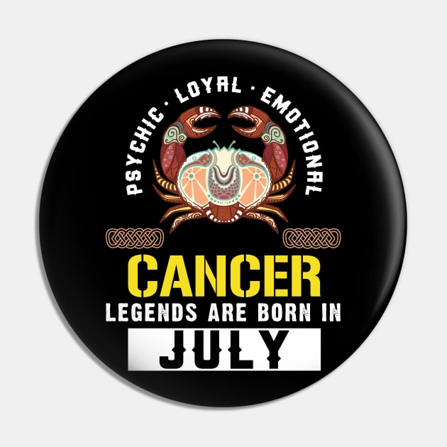 Zodiac Cancer: Born In July Pin by POD Anytime