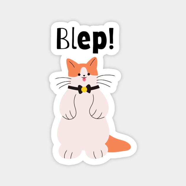 Cute Cat Blep Magnet by FabDesign