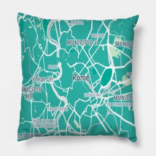 Rome light blue map Pillow