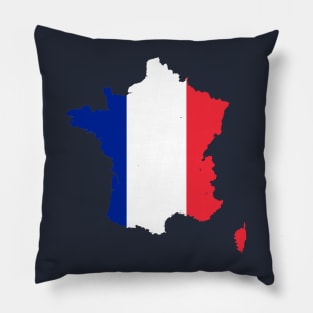 France Rugby Fan Drapeau Francais Flag Map Pillow