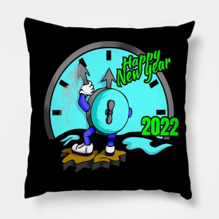 Happy new year 2022 clock Pillow