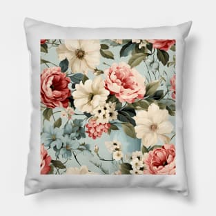 Shabby Chic Flowers Pattern 8 Pillow