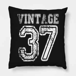 Vintage 37 2037 1937 T-shirt Birthday Gift Age Year Old Boy Girl Cute Funny Man Woman Jersey Style Pillow