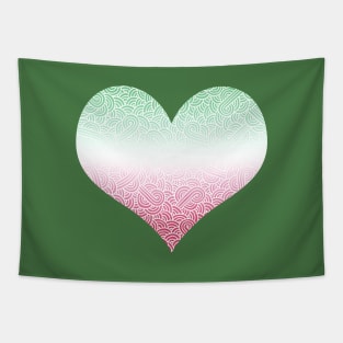 Ombré abrosexual colours swirls doodles heart Tapestry