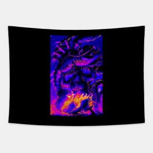 Retro Godzilla Vs Lobster Tapestry