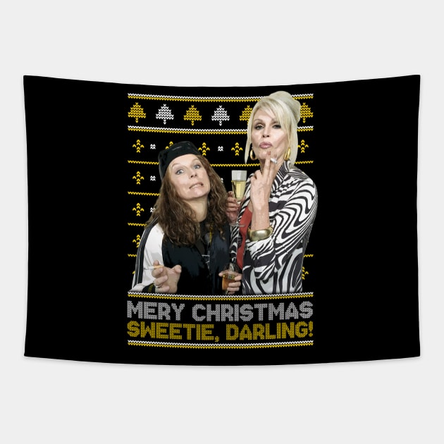 Absolutely Fabulous Christmas Jumper Tapestry by chaxue