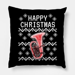 Tuba Ugly Christmas Tubaist Brass Musician Pillow