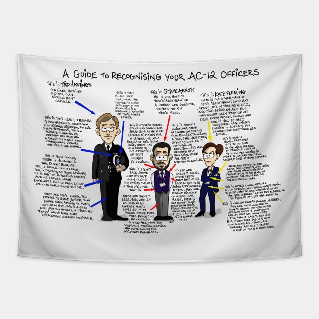 AC-12 Officers Tapestry by Wezcartoons 