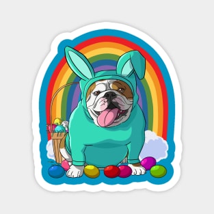 English Bulldog Happy Easter Bunny Pajamas Magnet