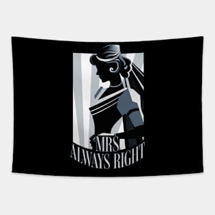 Mrs Always Right - Minimalist Bride Illustration Tapestry