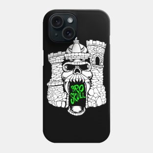 Broskull Logo V.2 White Castle with Slime Green Letters Phone Case