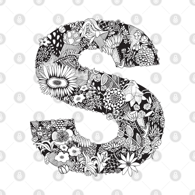 Floral Letter S by HayleyLaurenDesign