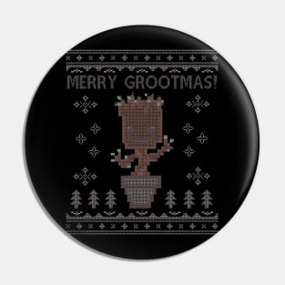 Guardians Of the Galaxy Merry Grootmas Christmas Knit Pattern Pin