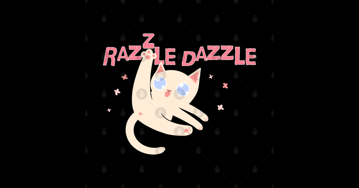 Razzle Dazzle Cat Cat Sticker TeePublic