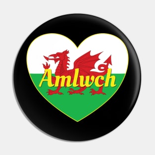 Amlwch Wales UK Wales Flag Heart Pin