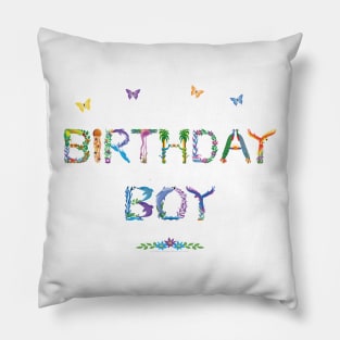 Birthday Boy - Tropical Word Art Pillow