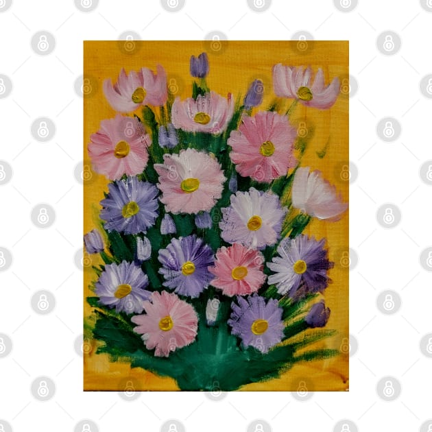 abstract style wildflowers in pastel colors by kkartwork