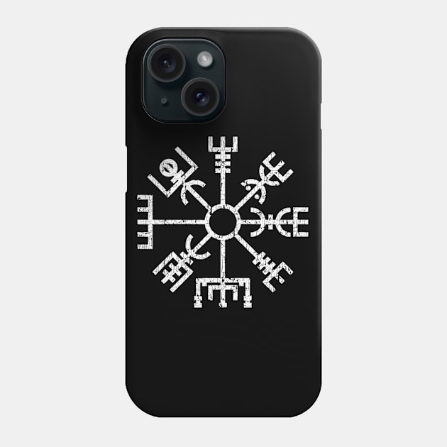 Norse Vegvisir Viking Compass Pagan Wayfinder Distressed Phone Case by Blue Pagan