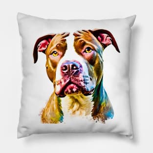 Soulful Impressionist Pitbull Terrier Pillow