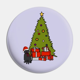 Cute Cat and Christmas Tree Pin