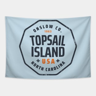 Topsail Island, NC Summertime Vacationing Memories Badge Tapestry