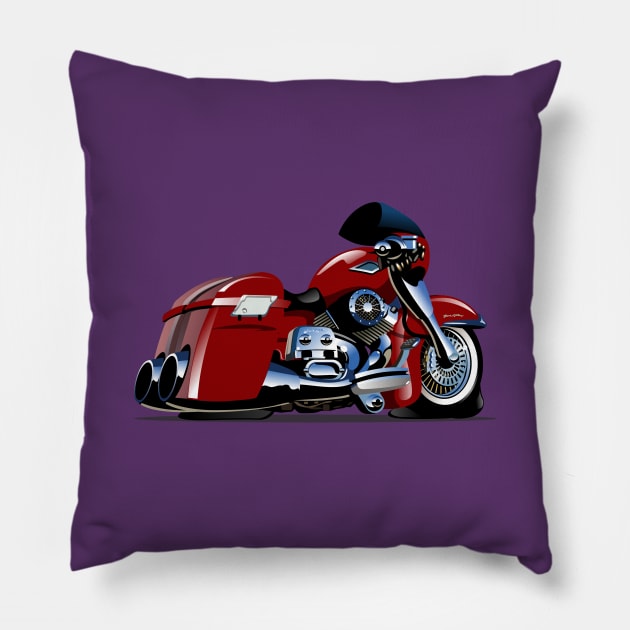 Cartoon Motorbike Pillow by Mechanik