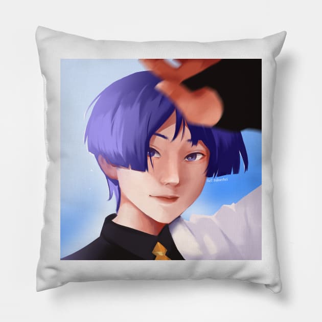 Scaramouche Wonderer Painting Genshin Impact Pillow by utu