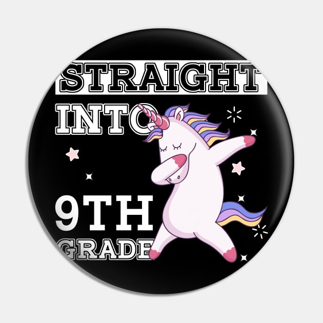 Straight Outta 9th Grade Unicorn Back To School Gift Pin by kateeleone97023