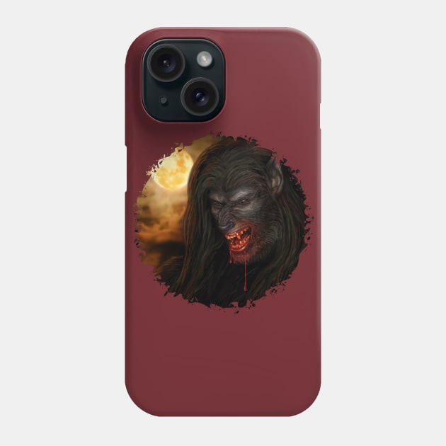 Werewolf Autumn Moon Phone Case by Viergacht