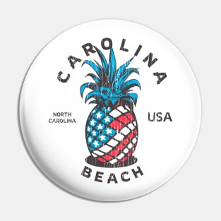 Carolina Beach, NC Summertime Vacationing Patriotic Pineapple Pin