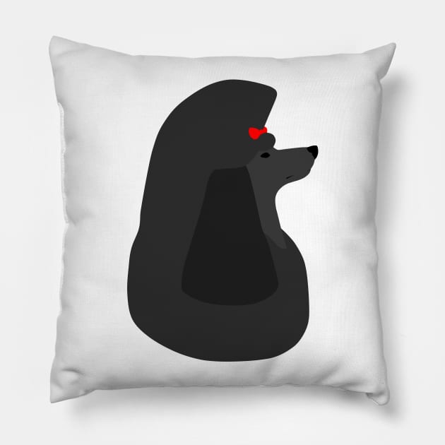 SimpliciTee Poodle - Black Pillow by Larthan