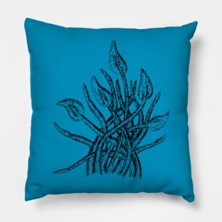 Cthulhu Octopus Tentacles Illustration Under the Deep Sea Pillow