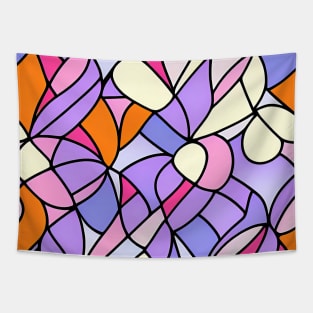 Purple Orange Pastel Abstract Art - Stained Glass Tapestry