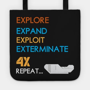 4X Explore, Expand, Exploit, Exterminate, Repeat Board Game Graphic - Tabletop Gaming Tote