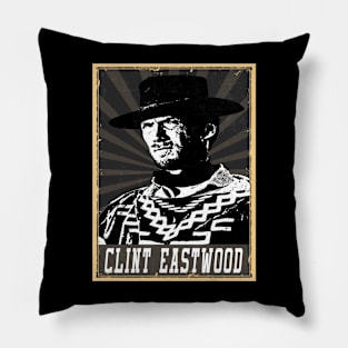 80s Style Clint Eastwood Pillow