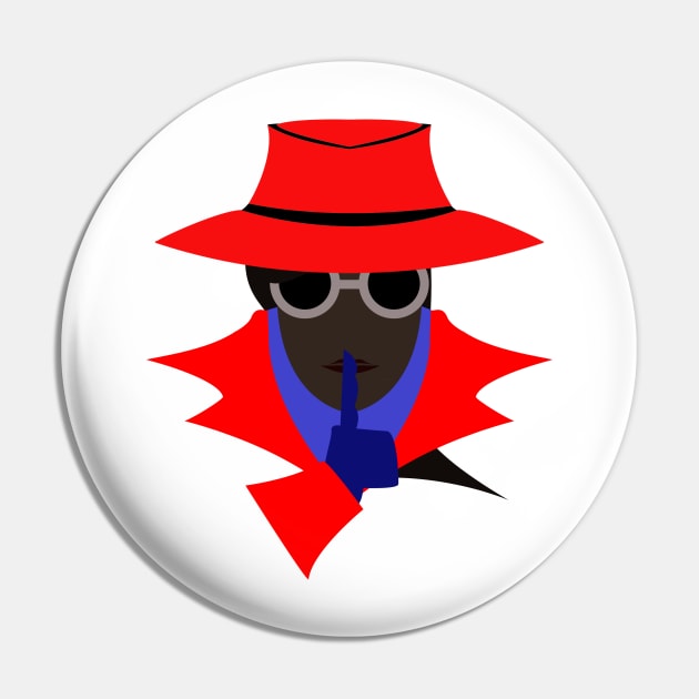 Lady Red shush (afro): A Cybersecurity Design Pin by McNerdic