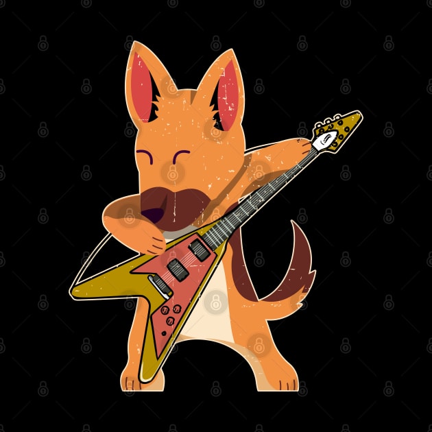 Dog Playing Guitar Rock Rocker Dog Lover by alcoshirts