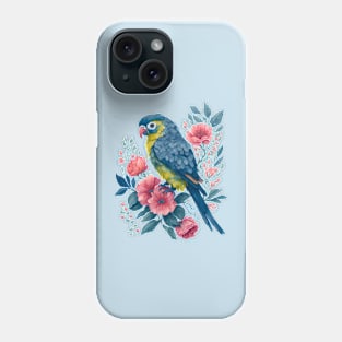 cute conure parrot parakeet watercolor illustration Phone Case