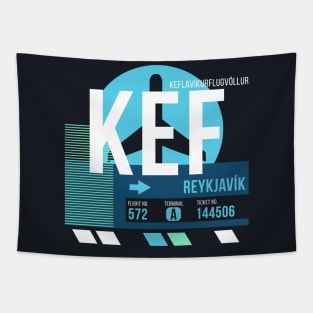 Reykjavik (KEF) Airport Code Baggage Tag Tapestry