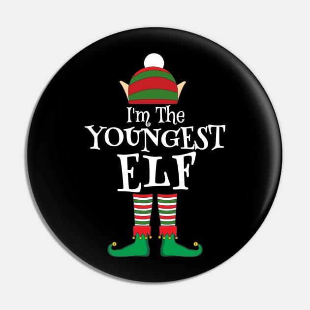 I'm The Youngest Elf Matching Family Christmas Pajama Shirt Pin by TheMjProduction