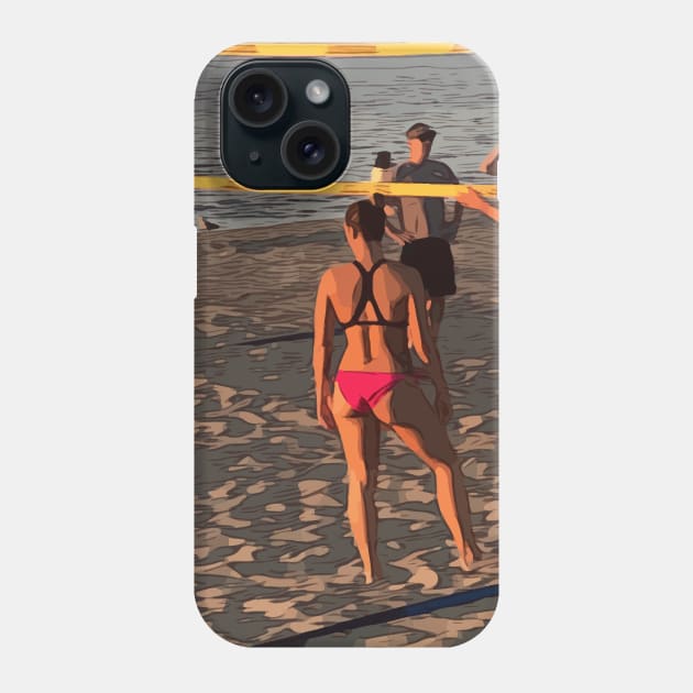 Beach volleyball players Phone Case by WelshDesigns