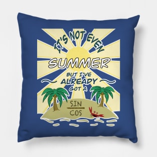 Funny Math Humor, It's Not Even Summer But I've Already Got A Sin / Cos Pillow