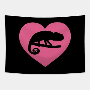 Pink Chameleon Heart for Chameleon Lovers Tapestry