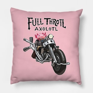 Full Throttle Axolotl on Motorcycle Pillow