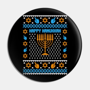 Happy Hanukkah Ugly Christmas Sweater Pin