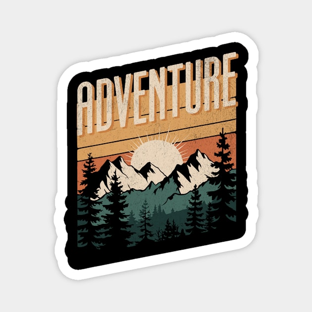Adventure Mountain Sunset Nature Design Magnet by Designed By Marty